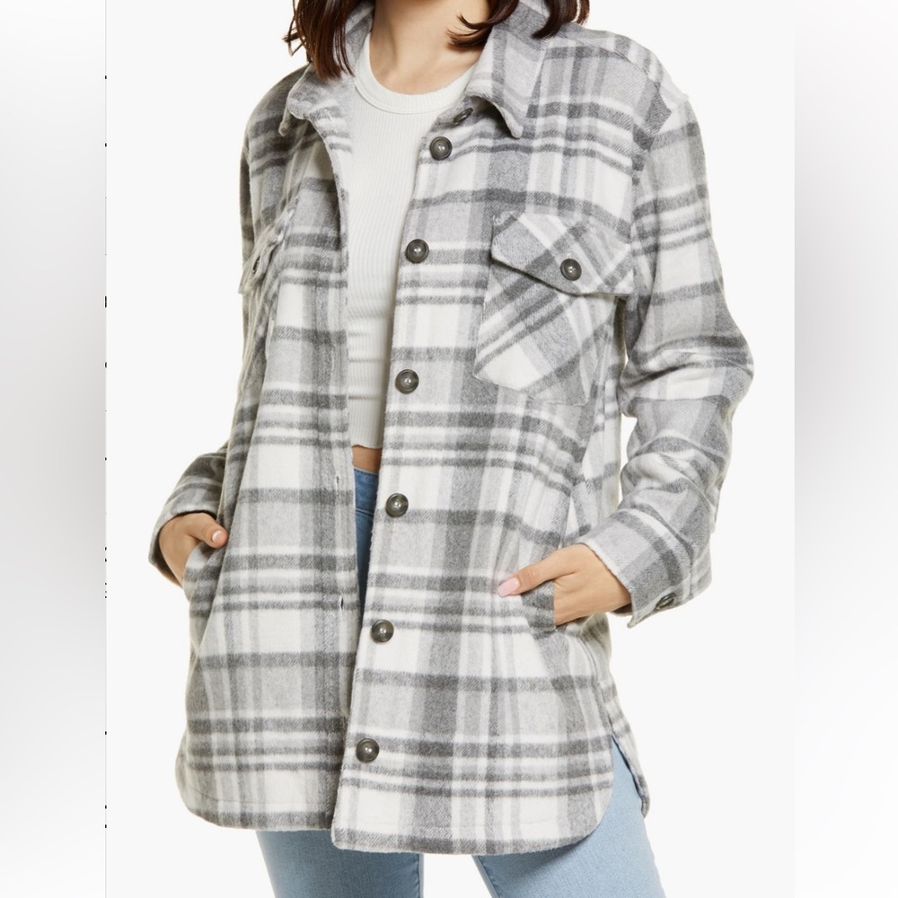 Thread & Supply Shirt Jacket Gray and Black